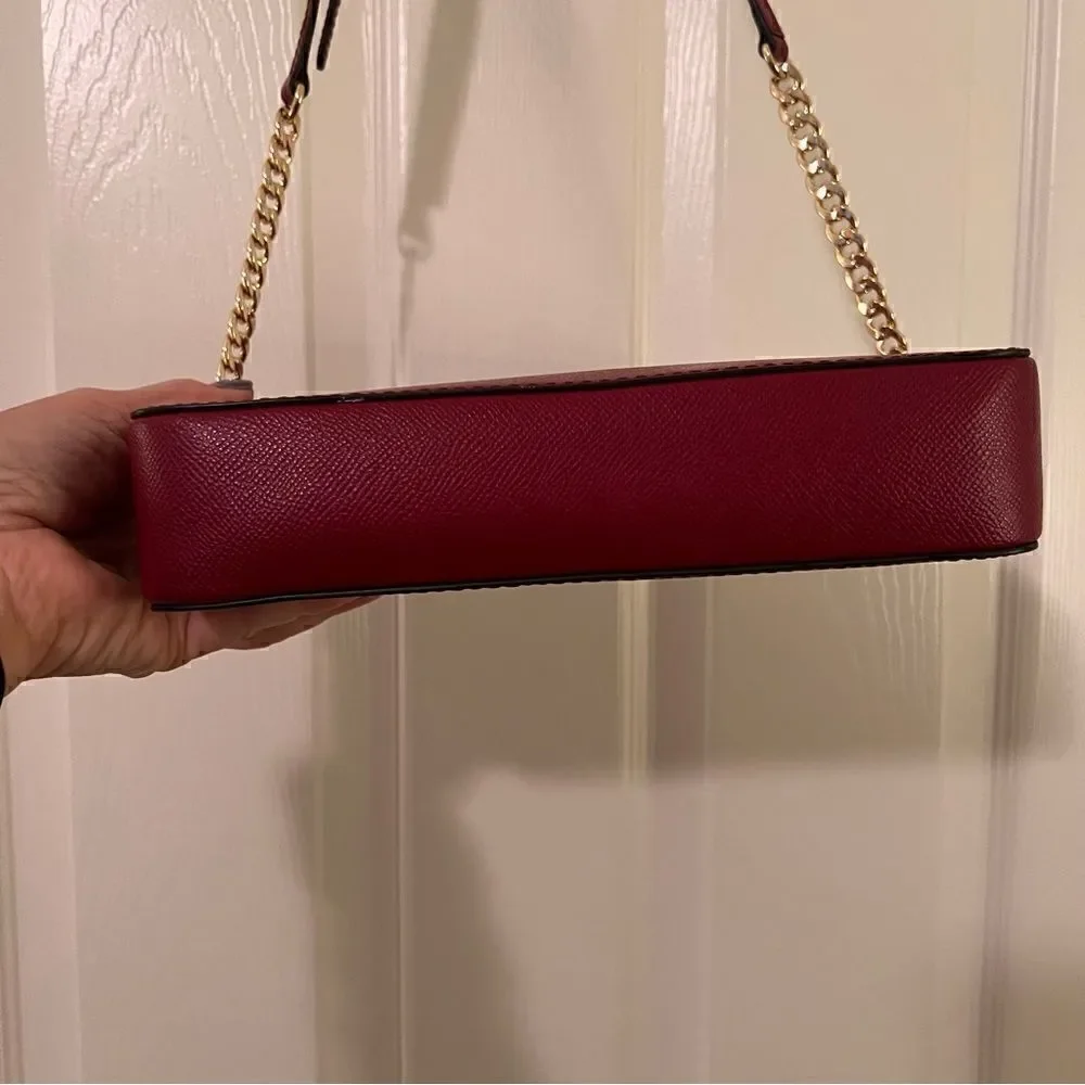 Michael Kors Jet Set Saffiano Leather Merlot East West Crossbody Satchel